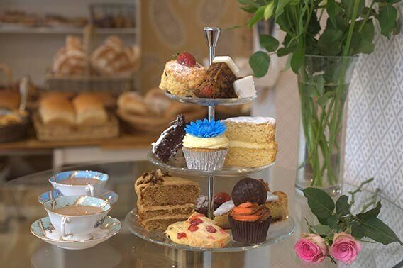 Celebration cakes and sweet bakery items at Meringue Bakery and Cafe